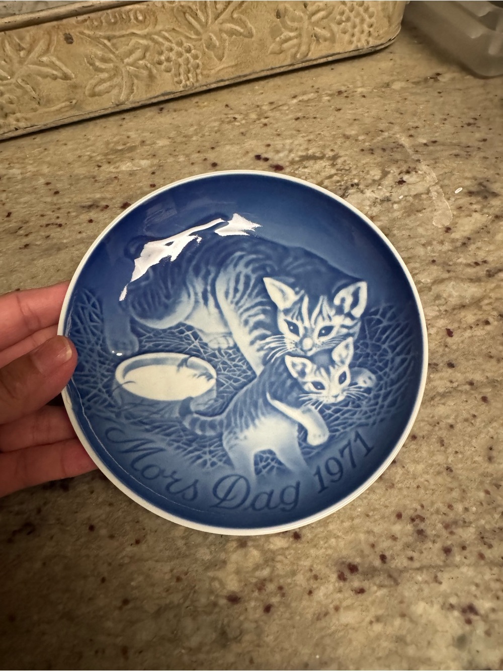 B&G Copenhagen Porcelain 'Mother's Day' Decorative Plate 1971